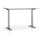 Kancelársky pracovný stôl SINGLE LAYERS bez prepážok, nastaviteľné nohy, biela / sivá