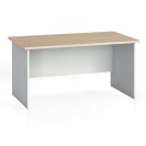 Kancelářský psací stůl PRIMO FLEXI, rovný 1400 x 800 mm, bílá/dub přírodní
