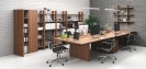 Kancelářský regál nízký krátký SOLID, 1250 x 400 x 1075 mm, ořech