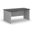 Kancelářský rohový pracovní stůl PRIMO GRAY, 1600 x 1200 mm, levý, šedá/grafit