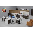 Kancelářský rohový pracovní stůl PRIMO WHITE, 1600 x 1200 mm, levý, bílá/wenge