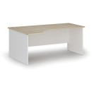 Kancelářský rohový pracovní stůl PRIMO WHITE, 1800 x 1200 mm, levý, bílá/dub přírodní