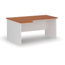 Kancelársky rohový pracovný stôl PRIMO WHITE, 1600 x 1200 mm, ľavý, biela/čerešňa