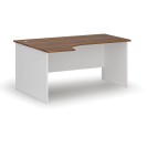 Kancelársky rohový pracovný stôl PRIMO WHITE, 1600 x 1200 mm, ľavý, biela/orech