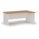 Kancelársky rohový pracovný stôl PRIMO WHITE, 1800 x 1200 mm, pravý, biela/buk