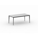 Kancelársky stôl PRIMO ACTION, čierna podnož, 1800 x 900 mm, biela