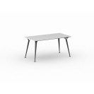 Kancelársky stôl PRIMO ALFA, čierna podnož, 1600 x 800 mm, biela