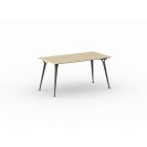Kancelársky stôl PRIMO ALFA, čierna podnož, 1600 x 800 mm, breza