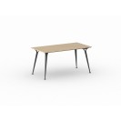 Kancelársky stôl PRIMO ALFA, čierna podnož, 1600 x 800 mm, buk
