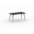 Kancelársky stôl PRIMO ALFA, čierna podnož, 1600 x 800 mm, grafitová