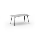 Kancelársky stôl PRIMO ALFA, čierna podnož, 1600 x 800 mm, sivá
