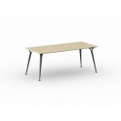 Kancelársky stôl PRIMO ALFA, čierna podnož, 2000 x 900 mm, breza