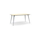 Kancelársky stôl PRIMO ALFA, sivostrieborná podnož, 1600 x 800 mm, breza