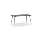 Kancelársky stôl PRIMO ALFA, sivostrieborná podnož, 1600 x 800 mm, grafitová