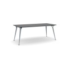Kancelársky stôl PRIMO ALFA, sivostrieborná podnož, 2000 x 900 mm, grafitová