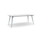 Kancelársky stôl PRIMO ALFA, sivostrieborná podnož, 2000 x 900 mm, sivá