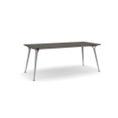 Kancelársky stôl PRIMO ALFA, sivostrieborná podnož, 2000 x 900 mm, wenge
