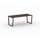 Kancelársky stôl PRIMO IMPRESS, čierna podnož, 2000 x 900 mm, orech