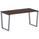Kancelársky stôl PRIMO IMPRESS, sivostrieborná podnož, 1600 x 800 mm, orech
