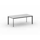 Kancelársky stôl PRIMO INVITATION, čierna podnož, 2000 x 1000 mm, biela