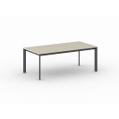 Kancelársky stôl PRIMO INVITATION, čierna podnož, 2000 x 1000 mm, dub prírodný