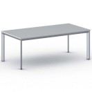 Kancelársky stôl PRIMO INVITATION, sivostrieborná podnož 2000 x 1000 mm, sivá