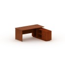 Kancelársky stôl so skrinkou MIRELLI A+ 1600 x 1600 mm, pravý, orech