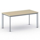 Kancelářský stůl PRIMO INVITATION, šedostříbrná podnož 1600 x 800 mm, bříza