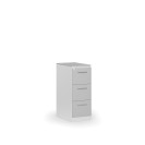 Kartoteka metalowa PRIMO z drewnianym frontem A4, 3 szuflady, biały/szary