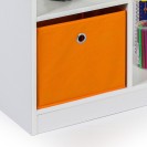 Kinderbücherregal mit Textilboxen und Bücherregal HOUSE PLUS, weiß