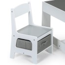 Kindertisch mit 2 Stühlen MULTI, weiß/grau