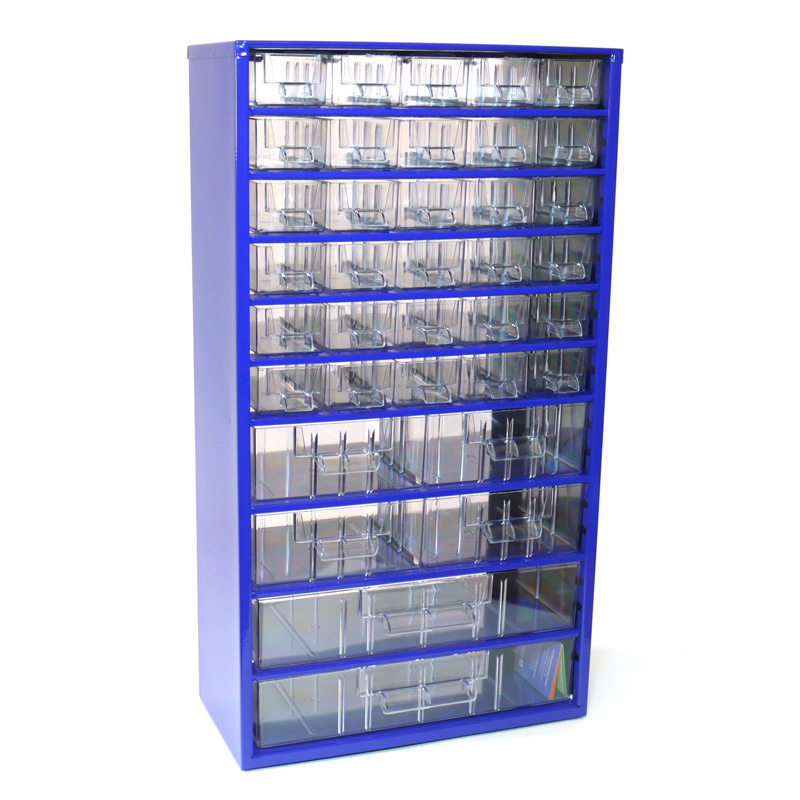 Kleinteilemagazin aus Metall, 36 Schubladen