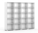 Knihovna SILVER LINE, bílá, 4 sloupce, 1865 x 2400 x 400 mm