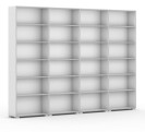 Knihovna SILVER LINE, bílá, 4 sloupce, 2230 x 800 x 400 mm