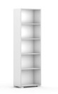 Knižnica SILVER LINE, biela, 1 stĺpec, 1865 x 600 x 400 mm