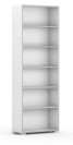Knižnica SILVER LINE, biela, 1 stĺpec, 2230 x 800 x 400 mm