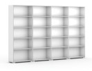 Knižnica SILVER LINE, biela, 4 stĺpce, 1865 x 3200 x 400 mm