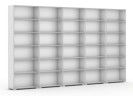 Knižnica SILVER LINE, biela, 5 stĺpcov, 2230 x 4000 x 400 mm