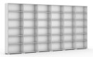 Knižnica SILVER LINE, biela, 6 stĺpcov, 2230 x 4800 x 400 mm