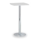 Koktailový stôl OLYMPO II, 660x660 mm, chrómovaná podnož, doska biela