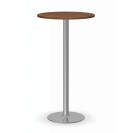 Koktailový stôl OLYMPO II, priemer 600 mm, chrómovaná podnož, doska orech