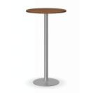 Koktailový stôl OLYMPO II, priemer 600 mm, sivá podnož, doska orech