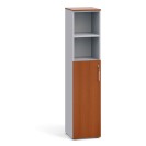 Kombi-Büroschrank PRIMO, Tür für 3 Ebenen, 1781 x 400 x 420 mm, grau / Kirschbaum