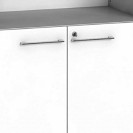 Kombi-Büroschrank PRIMO, Tür für 2 Ebenen, 1781 x 800 x 420 mm, weiß