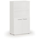 Kombinovaná kancelářská skříň PRIMO WHITE, dveře na 2 patra, 1434 x 800 x 420 mm, bílá
