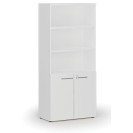 Kombinovaná kancelářská skříň PRIMO WHITE, dveře na 2 patra, 1781 x 800 x 420 mm, bílá