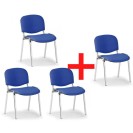 Konferenčná stolička VIVA chróm 3+1 ZADARMO, modrá