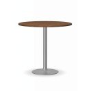 Konferenční stolek FILIP II, průměr 800 mm, šedá podnož, deska ořech