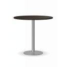 Konferenční stolek FILIP II, průměr 800 mm, šedá podnož, deska wenge