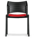 Konferenční židle SMART, chromované nohy, bez područek, černá